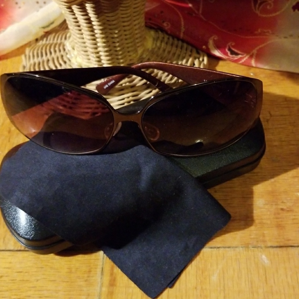 Wide Frame Sunglasses Brown Tortoise shell